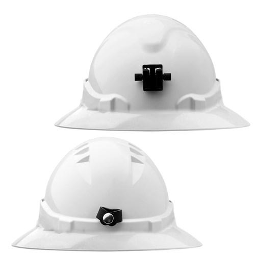 Pro Choice Hard Hat (V6) - Unvented, Full Brim, 6 Point Ratchet Harness C/w Lamp Bracket - HH6FBLB PPE Pro Choice WHITE  